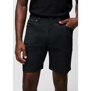 Prana Stretch Zion 5 Pocket Short Men's 34 Black 8" Inseam Standard Fit Chino